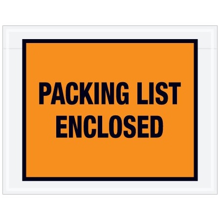 Bsc Preferred 7 x 5-1/2'' Orange Full-Face ''Packing List Enclosed'' Envelopes, 1000PK BUY00027492